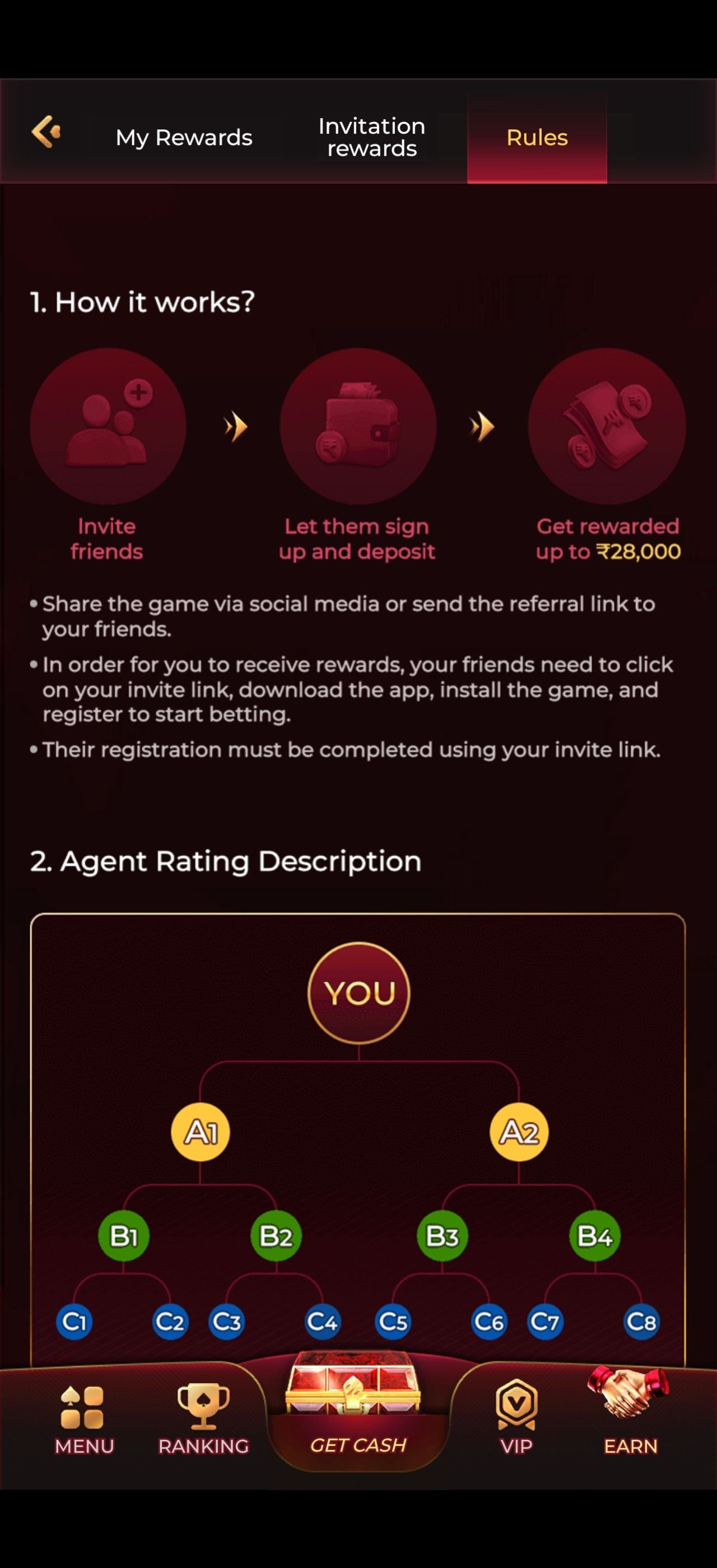 The Y1 Game deposit screen showing UPI and wallet payment options